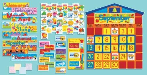 Scholastic Sc939405 All-in-one Schoolhouse Calendar Bulletin Board