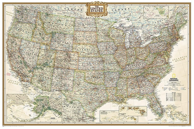 National Geographic United States Wall Map - Executive (Poster Size: 36 x 24 in) (National Geographic Reference Map)