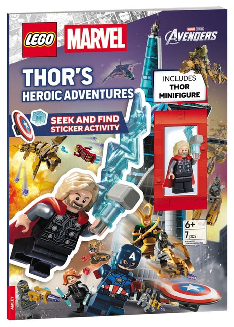 Lego Marvel: Thor's Heroic Adventures Seek and Find Sticker Activity Book: Includes Thor Minifigure