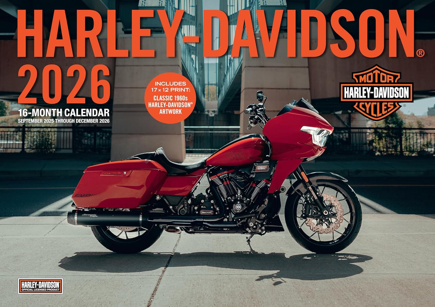 Harley-Davidson 2026 17x12: 16-Month Calendar--September 2025 Through December 2026