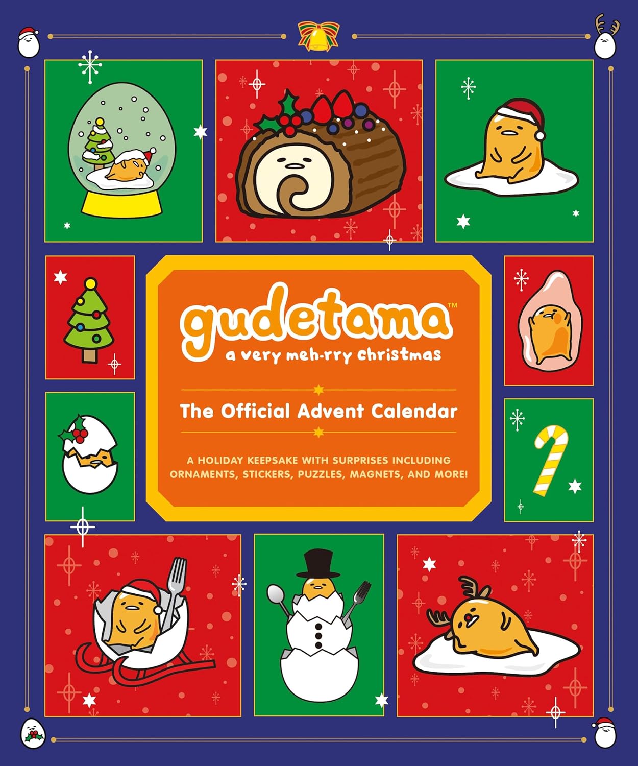 Gudetama: A Very Meh-Rry Christmas: The Official Advent Calendar: A Holiday Keepsake with Surprises Including Ornaments, Stickers, Puzzles, Magnets, a