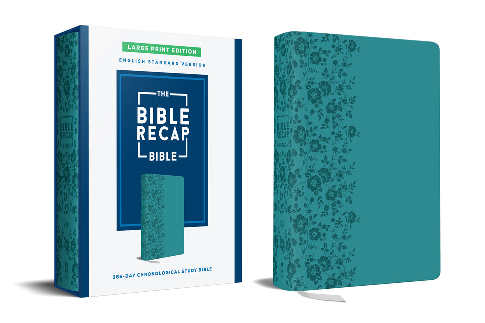 The Bible Recap 365-Day Chronological Study Bible, Large Print: English Standard Version--Imitation Leather, Teal