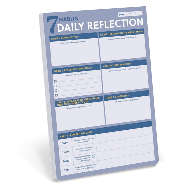 7 Habits Daily Reflection Notepad: Prioritize and Execute Each Day with Purpose