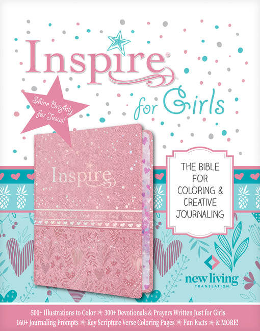 Inspire Bible for Girls NLT (Leatherlike, Pink): The Bible for Coloring & Creative Journaling