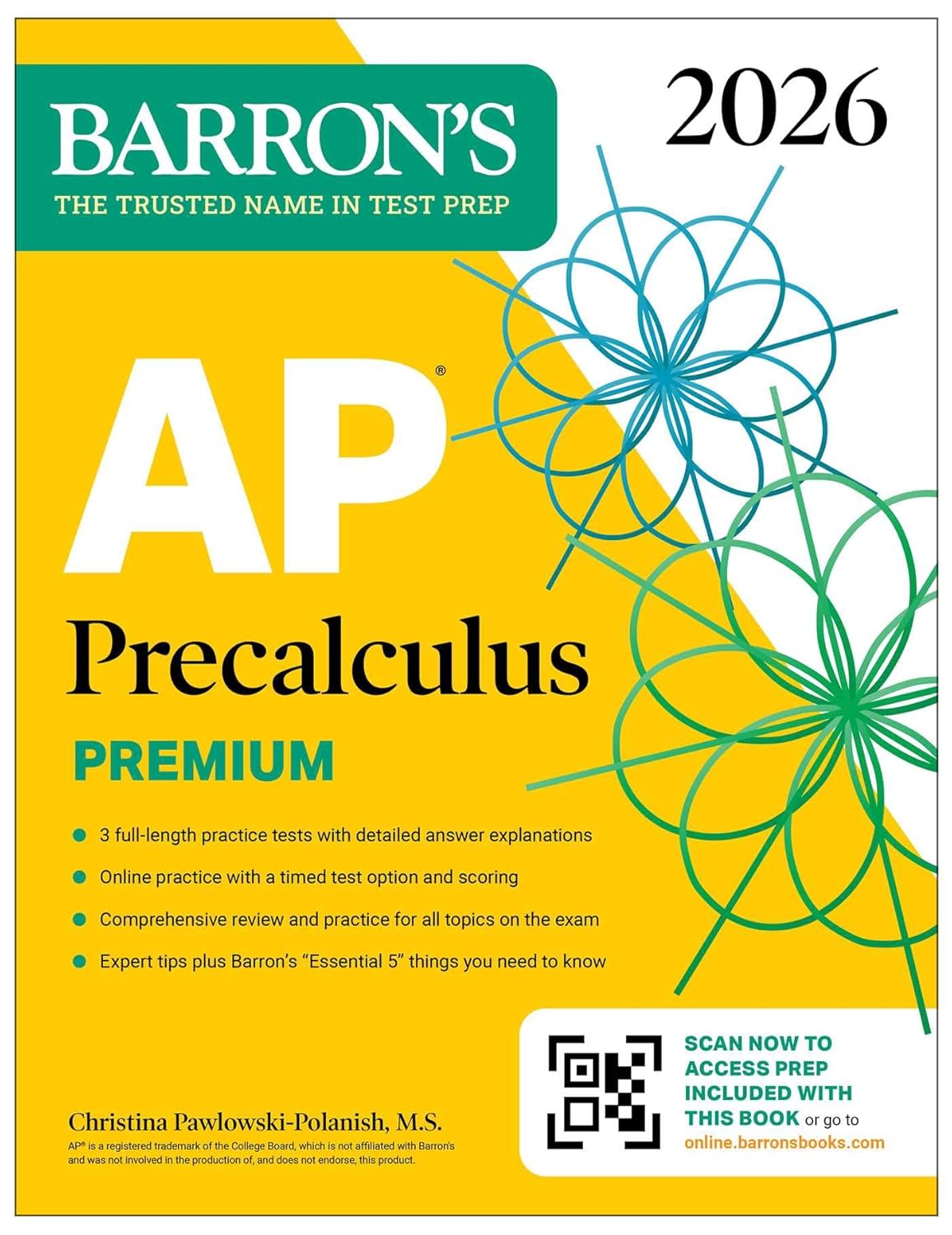 AP Precalculus Premium, 2026: Prep Book with 3 Practice Tests + Comprehensive Review + Online Practice