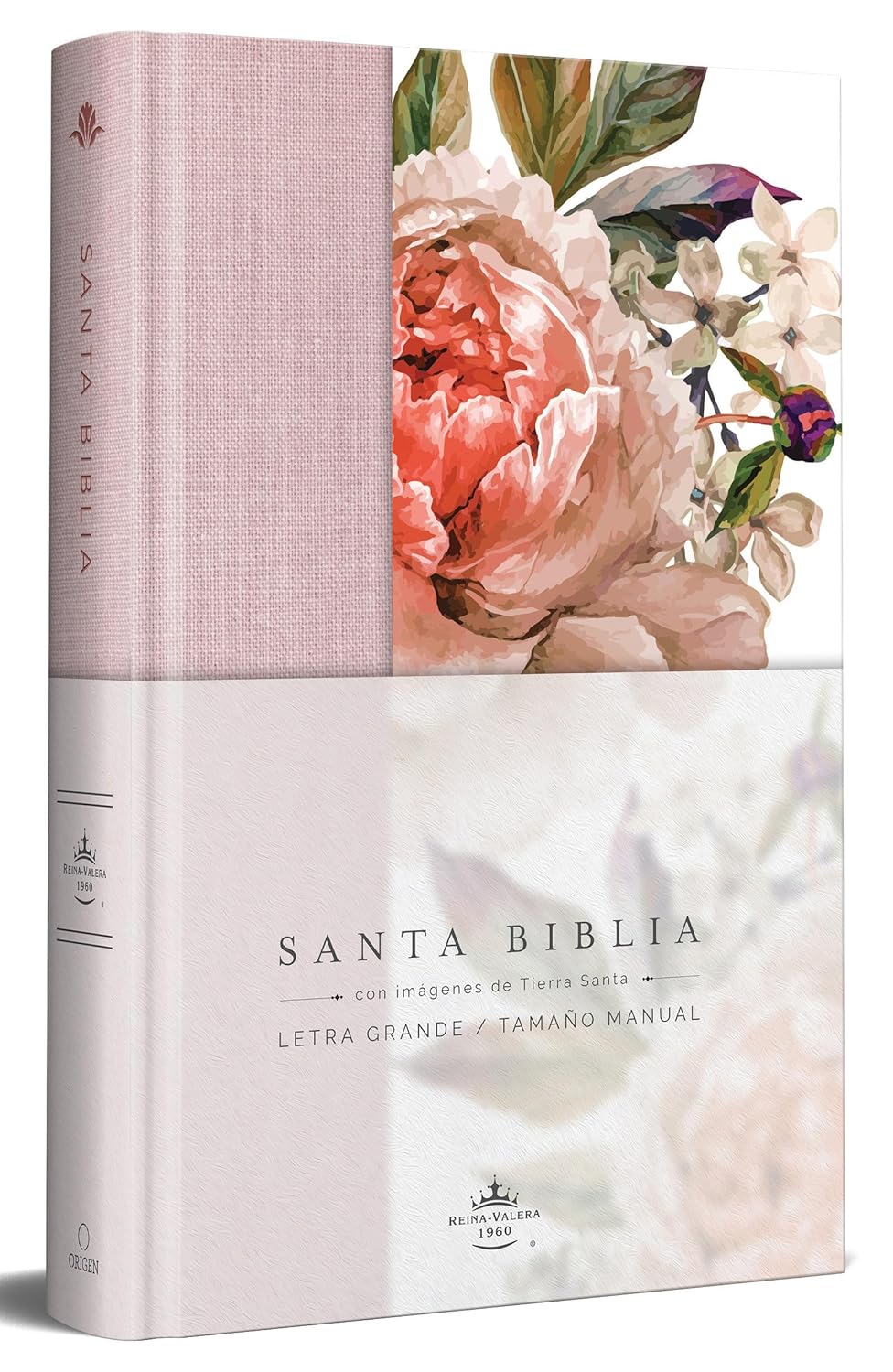 Biblia Reina Valera 1960 Letra Grande. Tapa Dura, Tela Rosada Con Flores, Tamano Manual / Bible Rvr 1960. Handy Size, Large Print, Hardcover, Pink