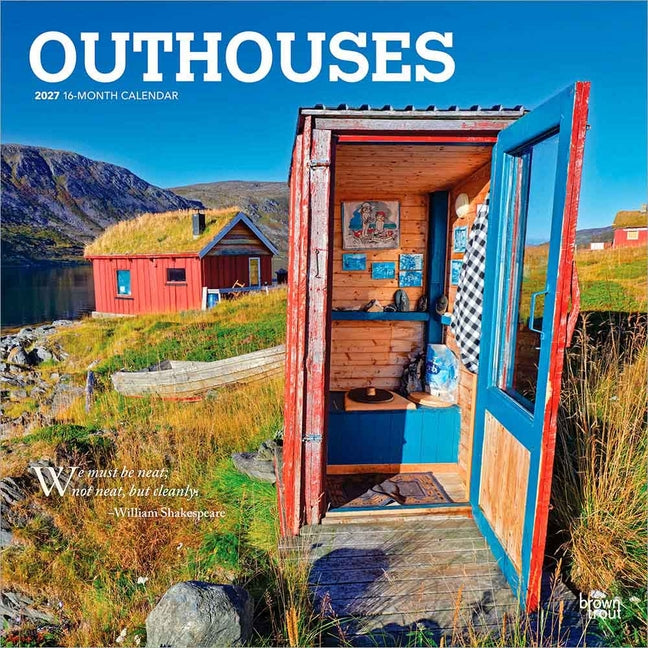 Outhouses 2027 12 X 24 Inch (Hanging) Monthly Square Wall Calendar Plastic-Free