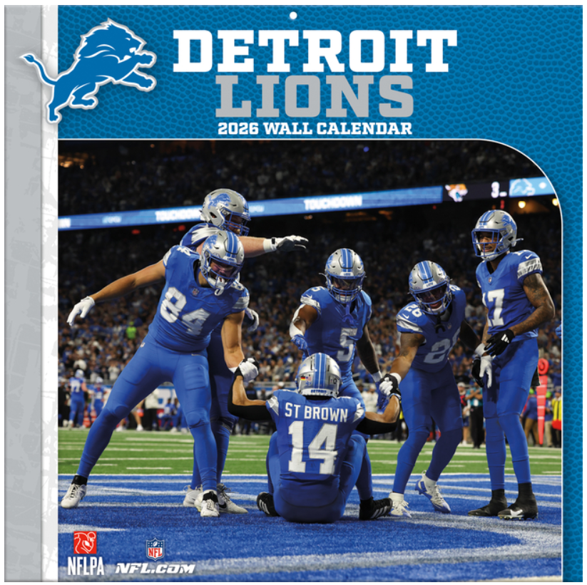 Detroit Lions 2026 12x12 Team Wall Calendar
