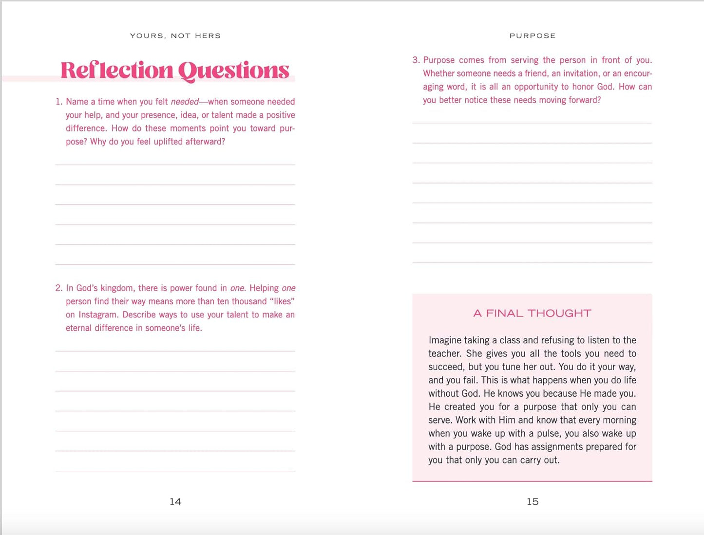 Yours, Not Hers: 40 Devotions to Stop Comparisons and Love Your Life