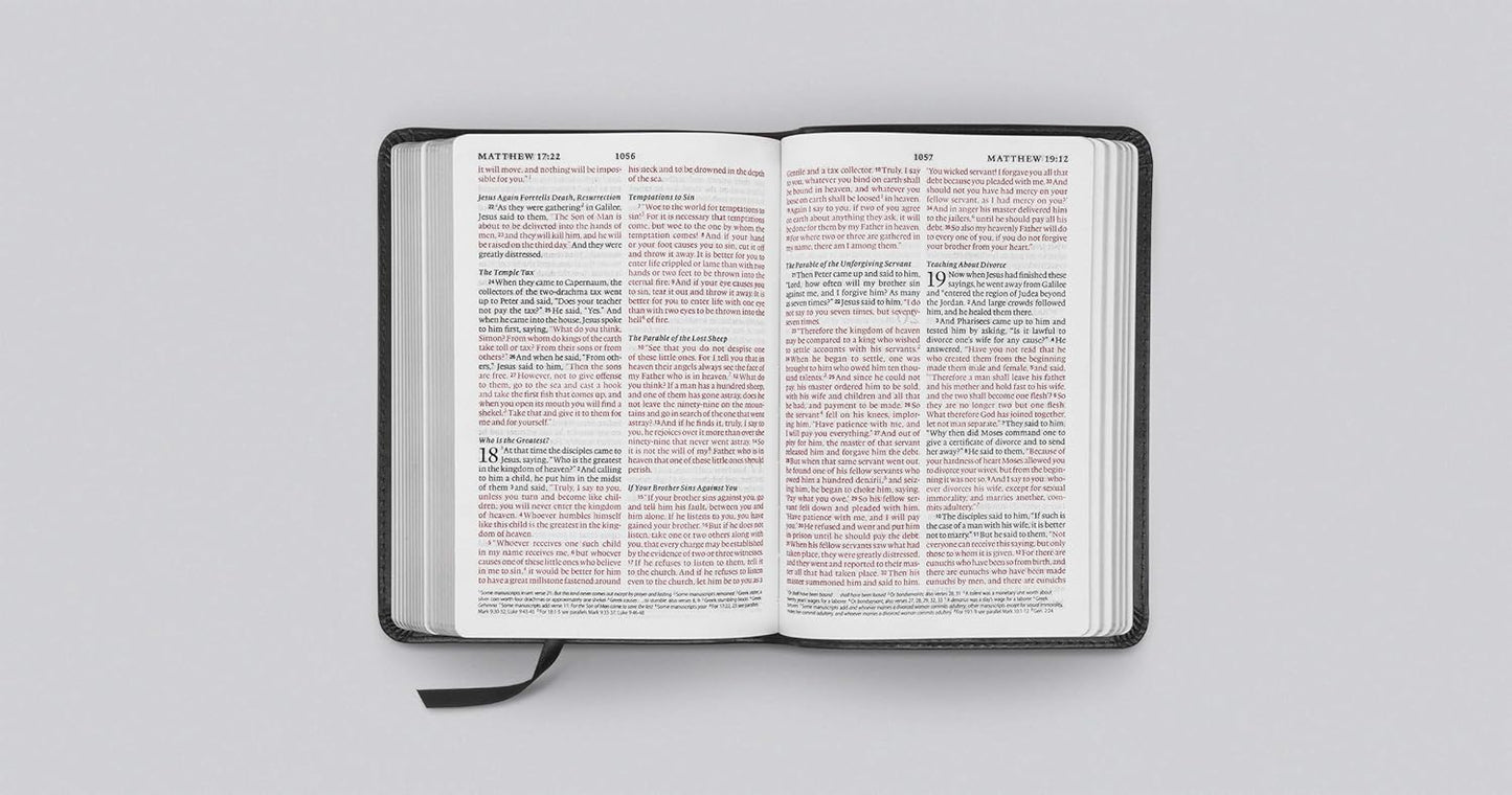 ESV Large Print Compact Bible, Red Letter (Trutone, Charcoal, Crown Design)