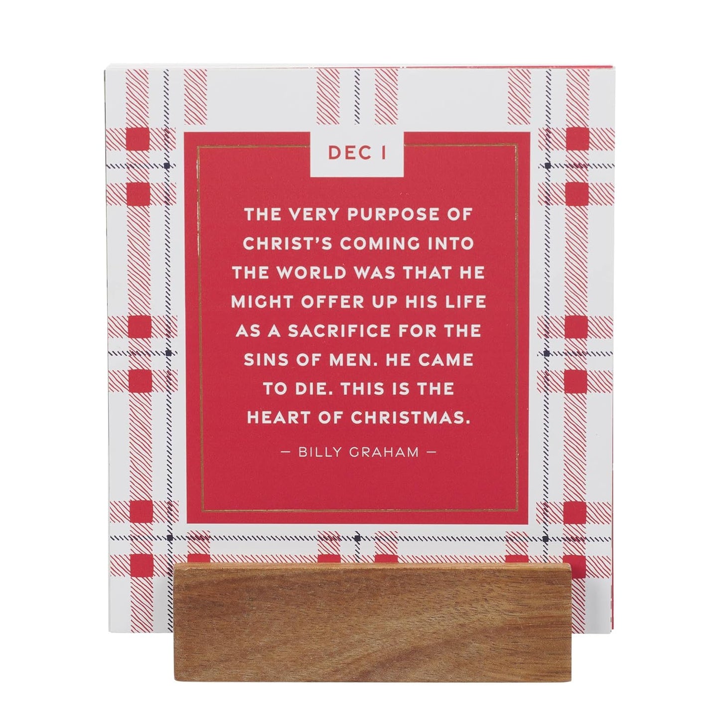 Advent Calendar Card Set W/Stand Christmas Plaid