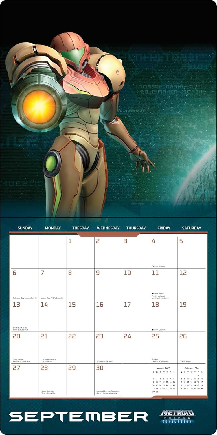Metroid 2026 Wall Calendar