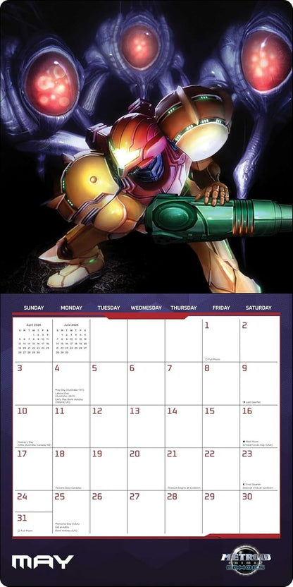 Metroid 2026 Wall Calendar