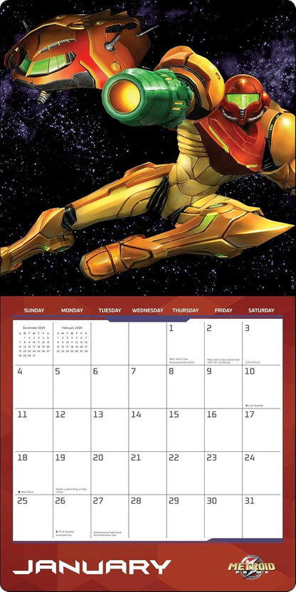Metroid 2026 Wall Calendar