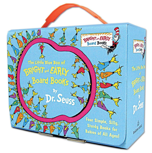 The Little Blue Boxed Set of 4 Bright and Early Board Books: Hop on Pop; Oh, the Thinks You Can Think!; Ten Apples Up on Top!; The Shape of Me and Other S