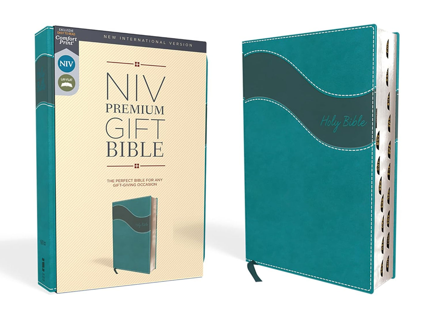 Niv, Premium Gift Bible, Leathersoft, Blue, Red Letter Edition, Indexed, Comfort Print