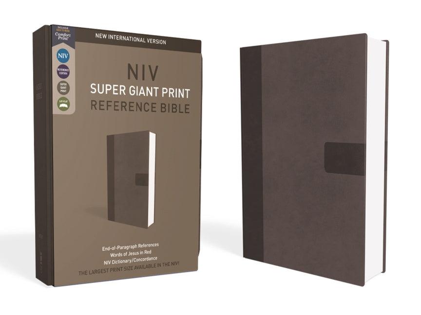NIV, Super Giant Print Reference Bible, Giant Print, Imitation Leather, Gray, Red Letter Edition (Special)