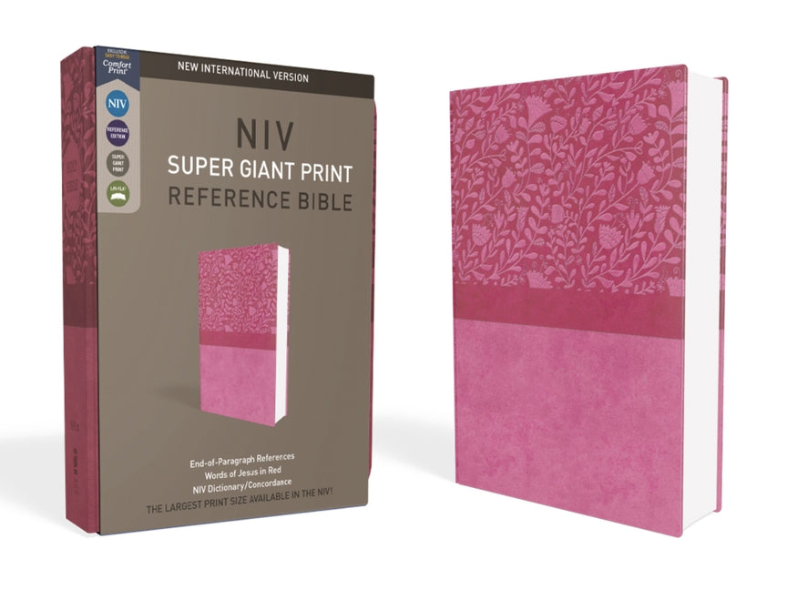 NIV, Super Giant Print Reference Bible, Giant Print, Imitation Leather, Pink, Red Letter Edition (Special)