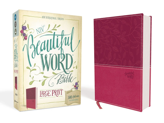 NIV, Beautiful Word Bible, Large Print, Imitation Leather, Pink: 500 Full-Color Illustrated Verses (Special)