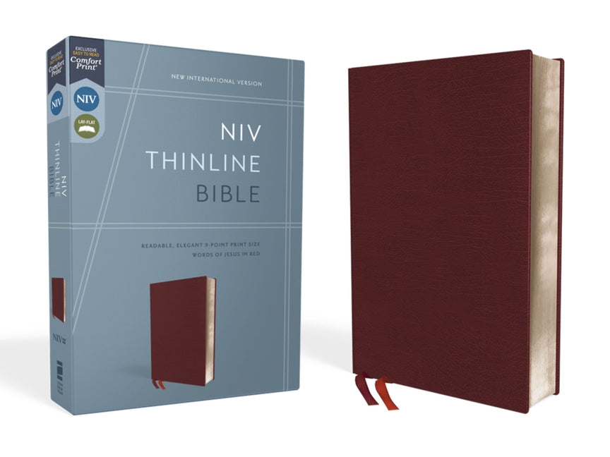 NIV, Thinline Bible, Bonded Leather, Burgundy, Red Letter Edition (Special)