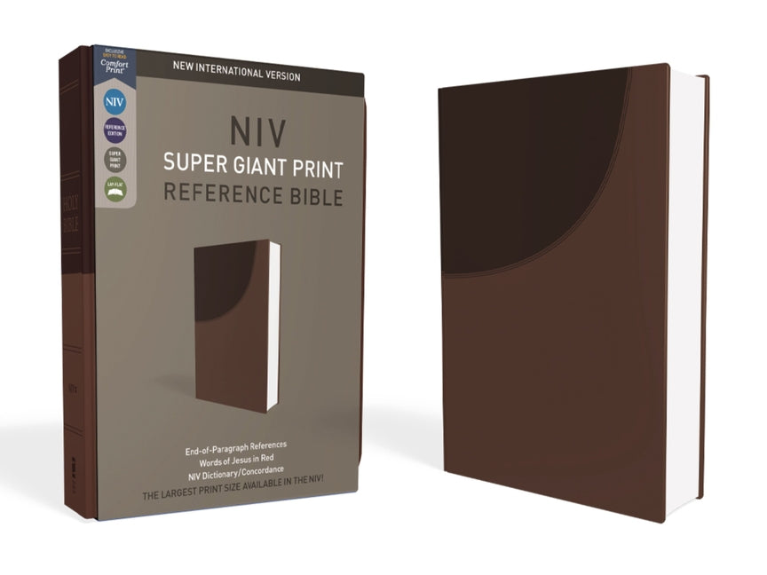 NIV, Super Giant Print Reference Bible, Imitation Leather, Brown, Red Letter Edition (Special)