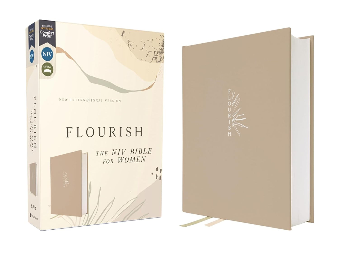Flourish: The NIV Bible for Women, Cloth Over Board, Cream, Comfort Print