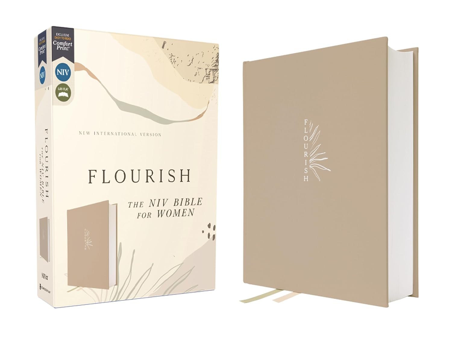 Flourish: The NIV Bible for Women, Cloth Over Board, Cream, Comfort Print