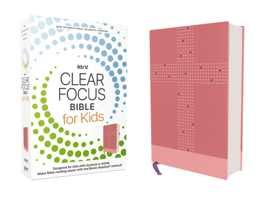 Nirv, Clear Focus Bible for Kids (Help Kids with ADHD or Dyslexia Read with Confidence), Leathersoft, Pink: Read More of the Bible with Better Focus U