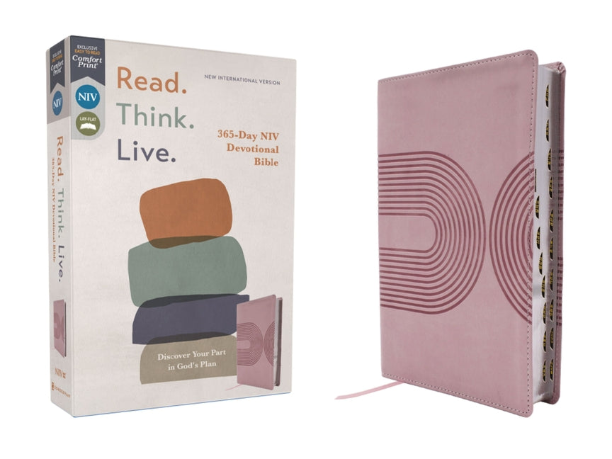 Niv, Read. Think. Live., Leathersoft, Pink, Thumb Indexed, Comfort Print: 365-Day NIV Devotional Bible - Discover Your Part in God's Plan