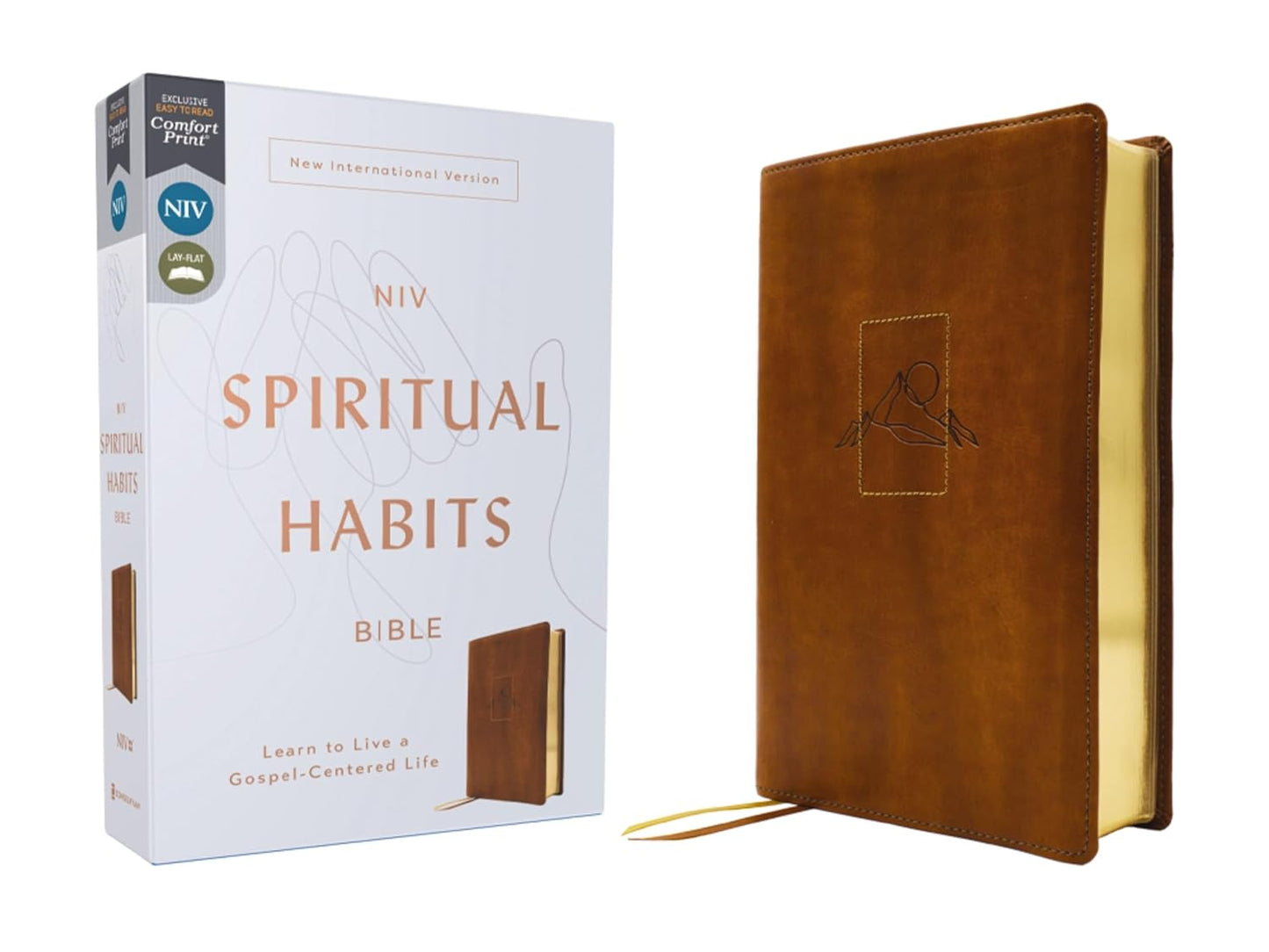 Niv, Spiritual Habits Bible, Leathersoft, Tan, Red Letter, Comfort Print: Learn to Live a Gospel-Centered Life