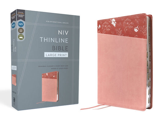 Niv, Thinline Bible, Large Print, Leathersoft, Pink, Red Letter, Thumb Indexed, Comfort Print