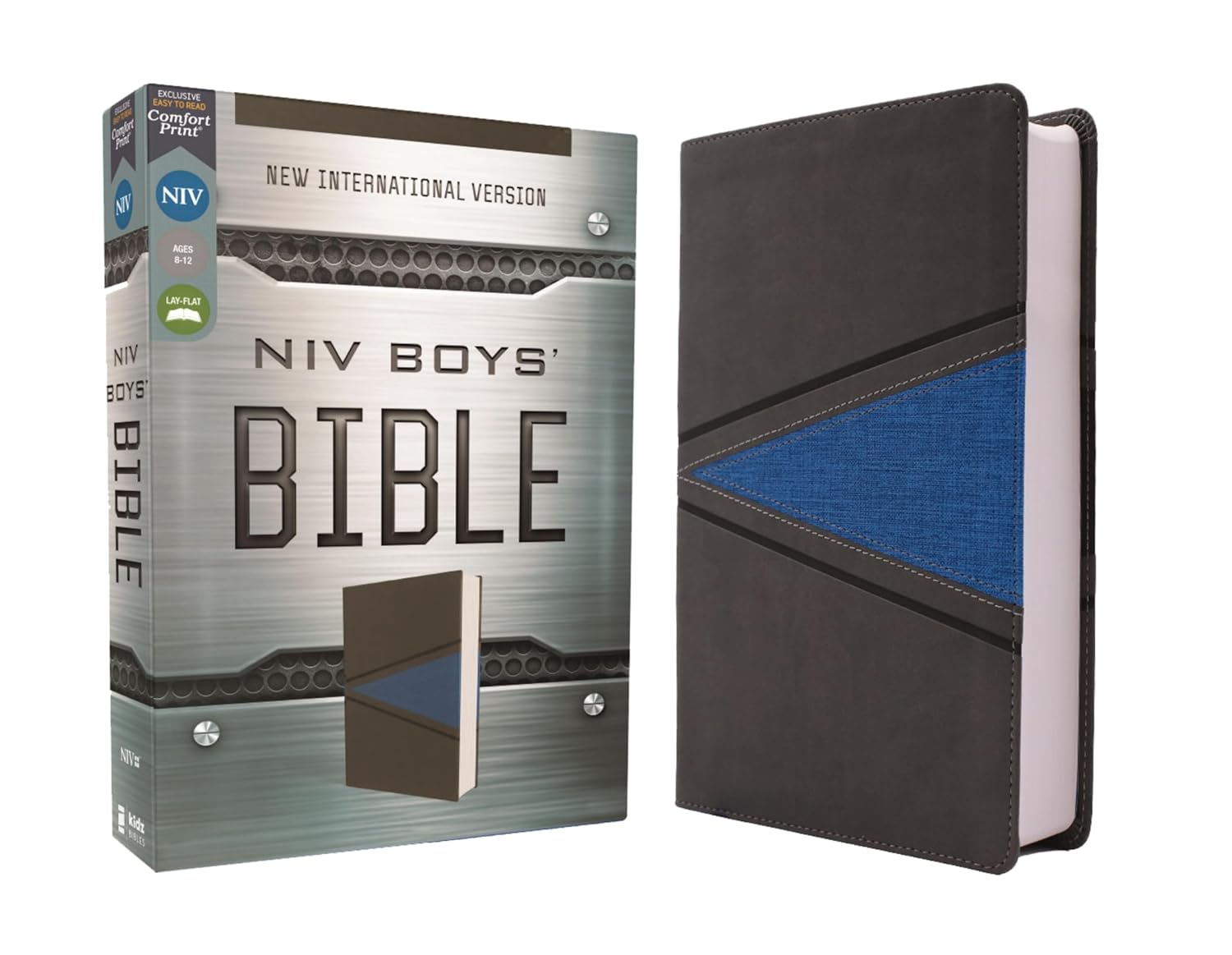 Niv, Boys Bible, Leathersoft, Gray/Blue, Comfort Print