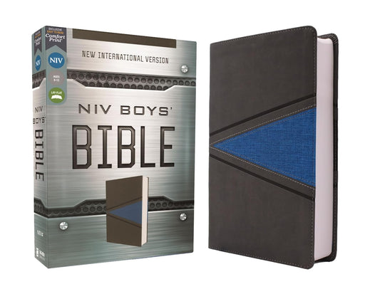 Niv, Boys Bible, Leathersoft, Gray/Blue, Comfort Print