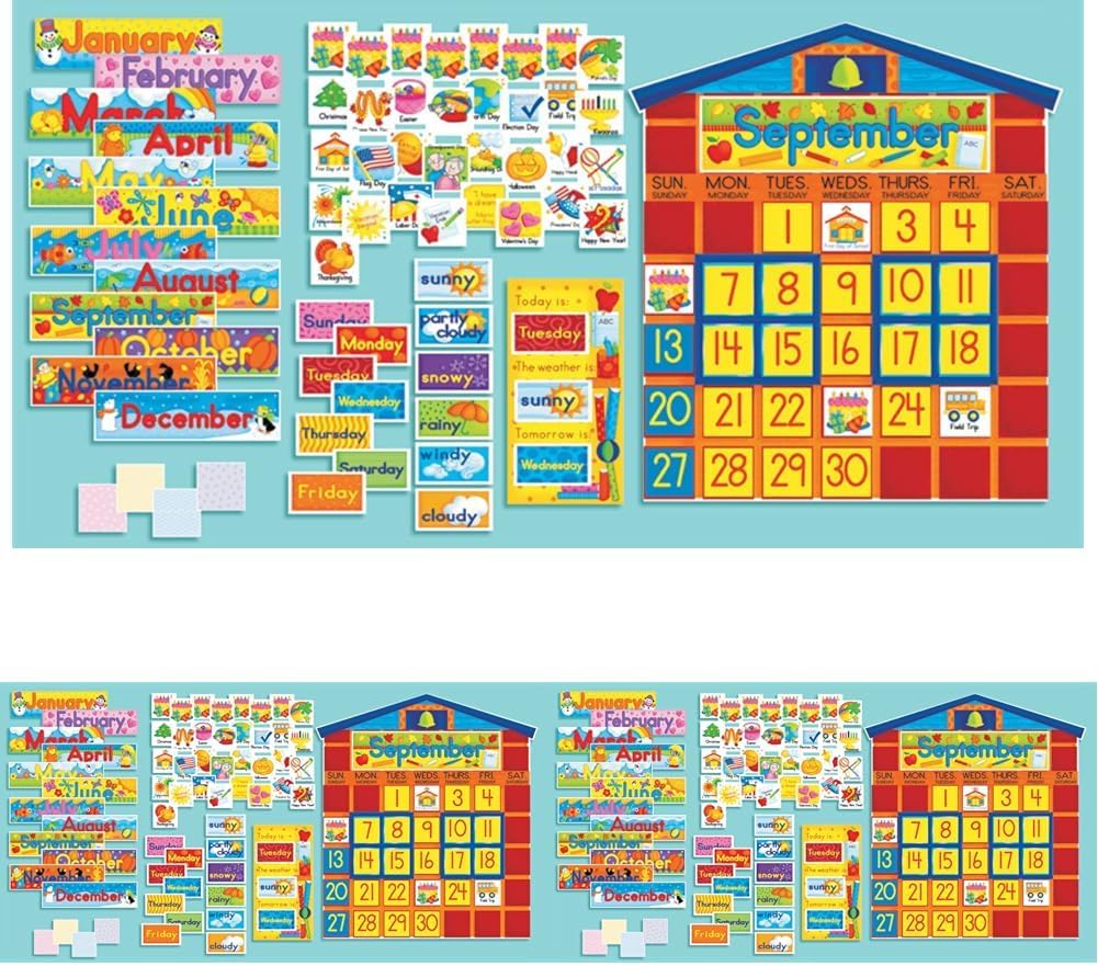 All-In-One Schoolhouse Calendar Bulletin Board: School House Calendar