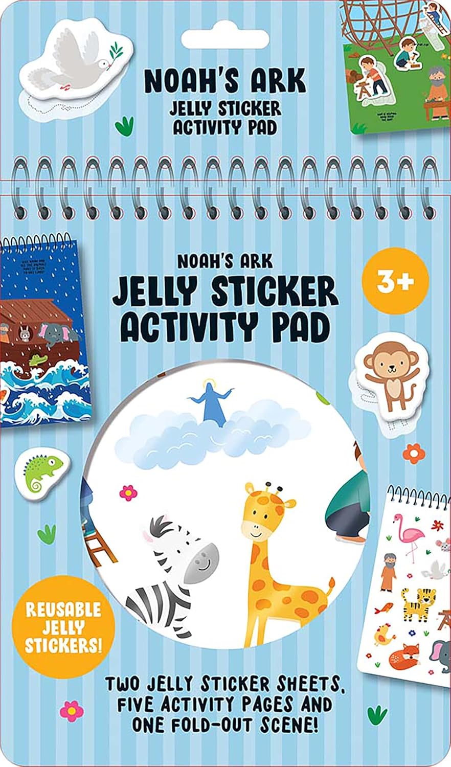 Noah's Ark Jelly Sticker Activity Pad: With 31 Reusable Stickers, 2 Silicone Sticker Sheets, 4 Activity Pages and 1 Fold-Out Play Scene