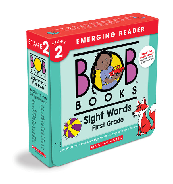 Bob Books - Sight Words First Grade Box Set of 10 Paperbacks Decodable Phonics Books, Ages 4 and Up, First Grade, Flashcards (Stage 2: Emerging Reader