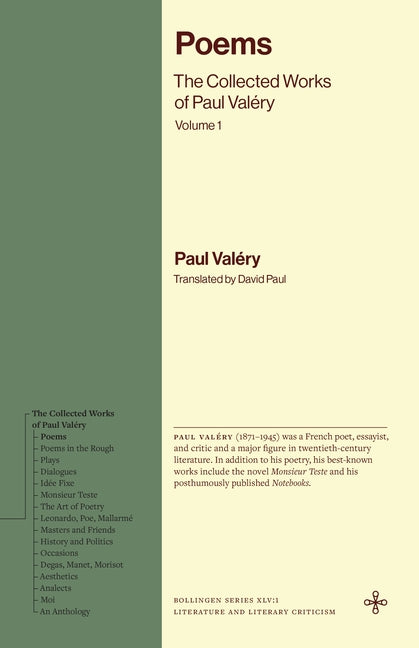 Poems: The Collected Works of Paul Valery, Volume 1