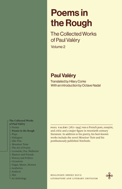 Poems in the Rough: The Collected Works of Paul Valery, Volume 2