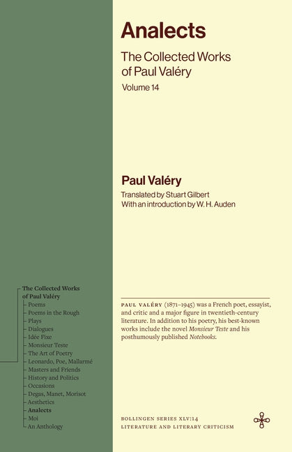 Analects: The Collected Works of Paul Valery, Volume 14