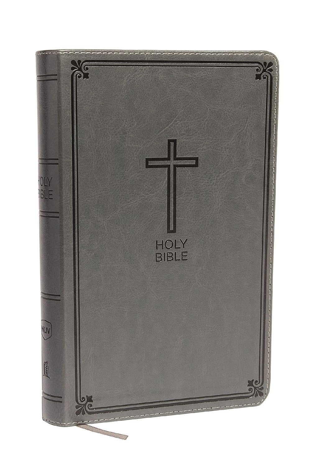 NKJV, Deluxe Gift Bible, Imitation Leather, Gray, Red Letter Edition