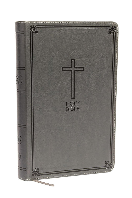 NKJV, Deluxe Gift Bible, Imitation Leather, Gray, Red Letter Edition