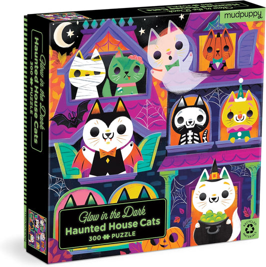 Haunted House Cats 300 Piece Glow in the Dark Puzzle