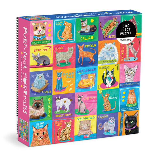 Purr-Fect Portraits 500 Piece Family Puzzle