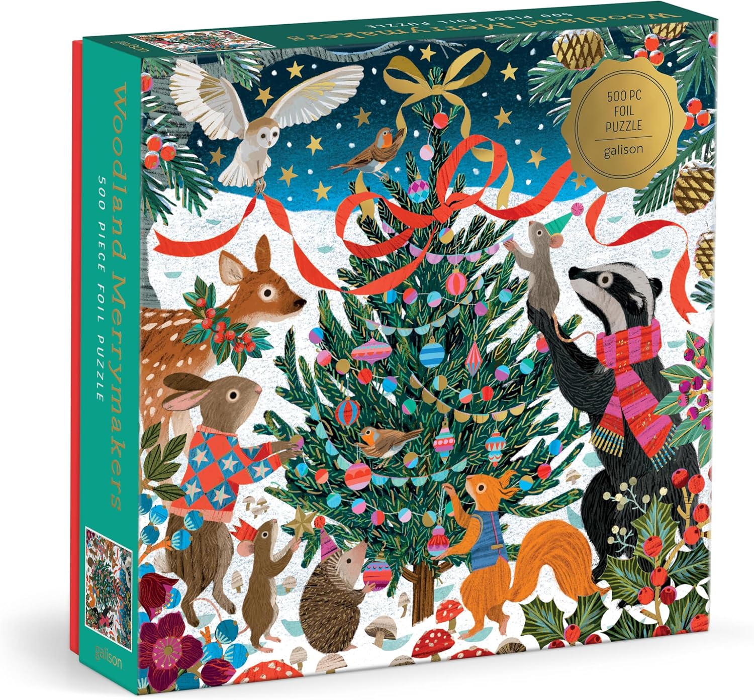 Victoria Ball Woodland Tree Trimming 500 Piece Foil Puzzle