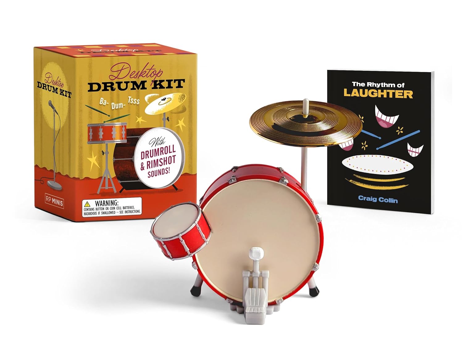 Desktop Drum Kit: With Drumroll and Rimshot Sounds! [With Battery]