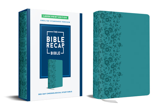 The Bible Recap 365-Day Chronological Study Bible, Large Print: English Standard Version--Imitation Leather, Teal