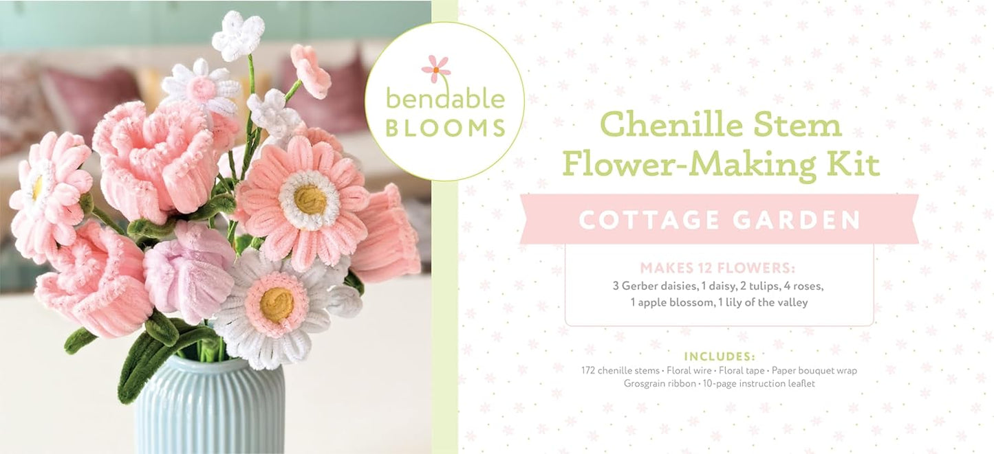 Bendable Blooms Chenille Stem Flower-Making Kit Cottage Garden: Everything You Need to Make a Beautiful Floral Bouquet: Over 150 Chenille Stems with F
