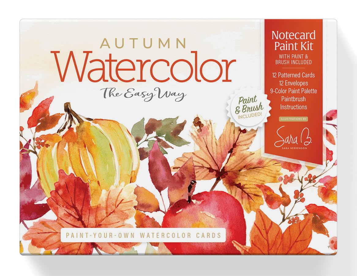 Watercolor the Easy Way Paint-Your-Own Watercolor Cards Autumn: Notecard Paint Kit with Paint and Brush Included