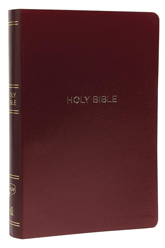 NKJV, Reference Bible, Center-Column Giant Print, Leather-Look, Burgundy, Red Letter Edition, Comfort Print