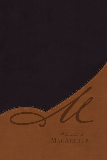 Rvr60, Biblia de Estudio Macarthur, Letra Grande, Leathersoft, Cafe, Con Indice Y Cierre
